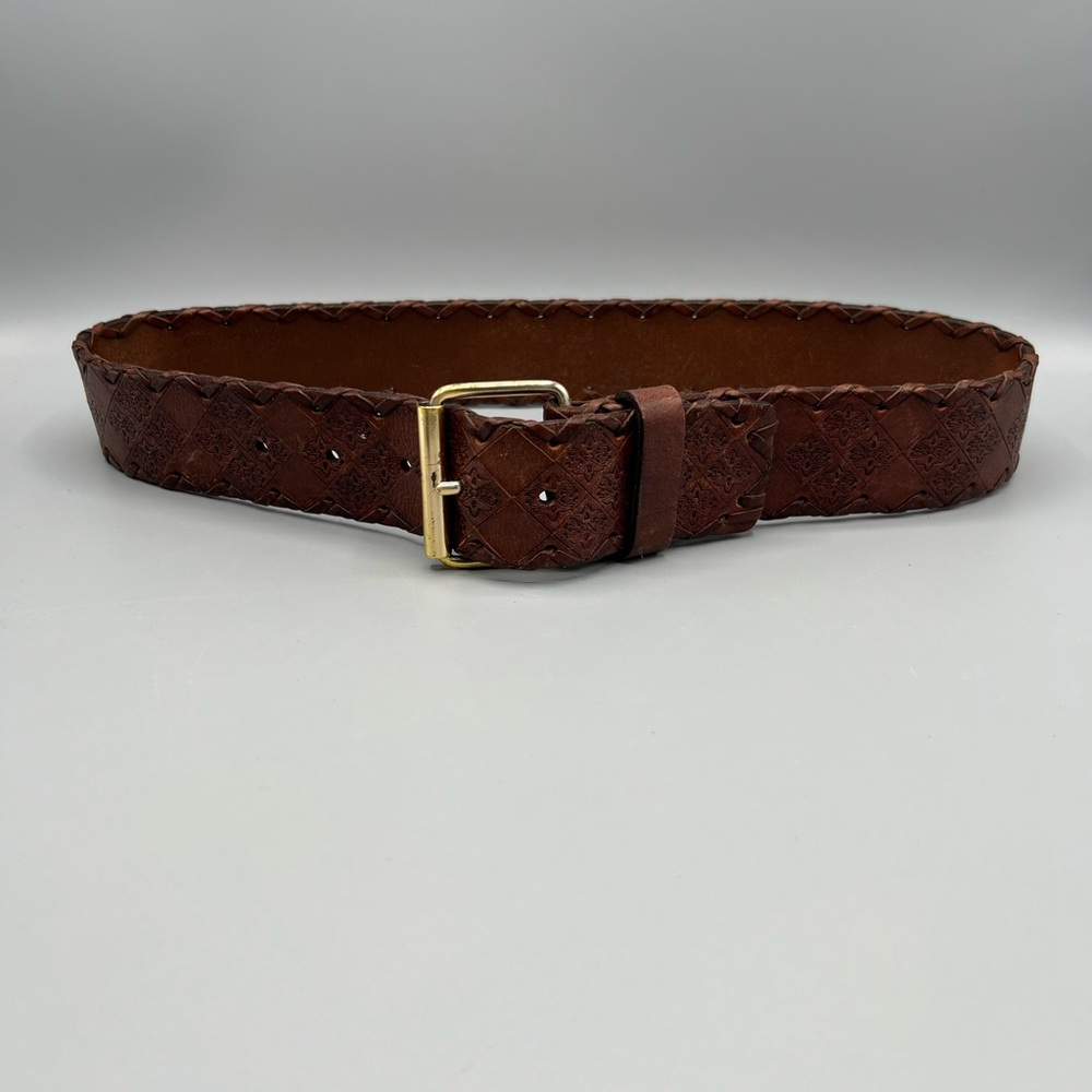 Brown Leather Belt by AMANDA SMITH